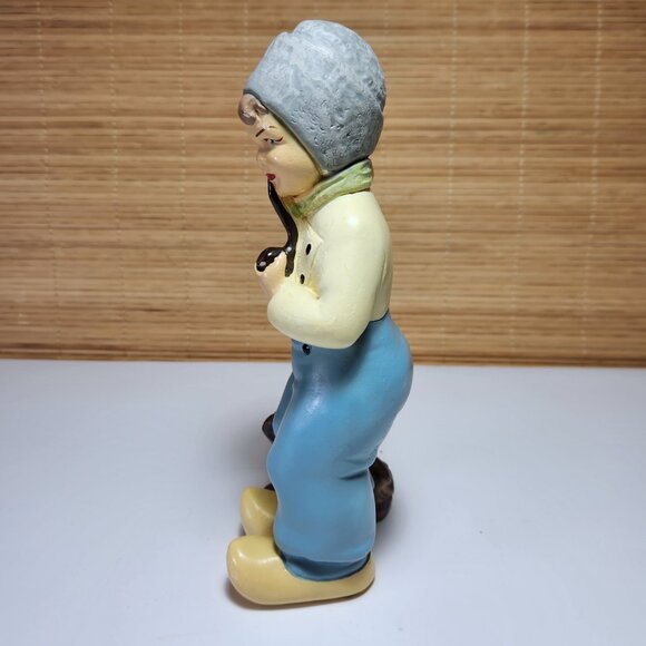Dutch Boy Figurine with Dog Chalkware Rare 9” Tall Home Decor Vintage 60s - Picture 7 of 8